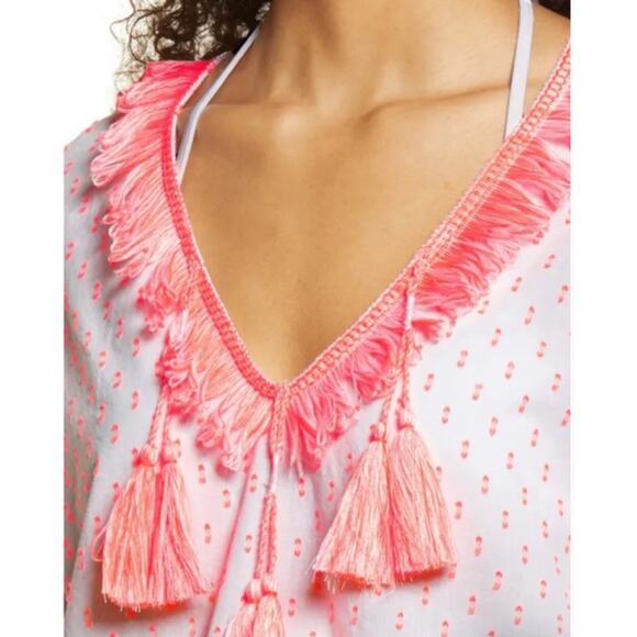 Lilly Pulitzer Kipper Swim Coverup Tangelo Neon Clip Size L/XL - Picture 3 of 12